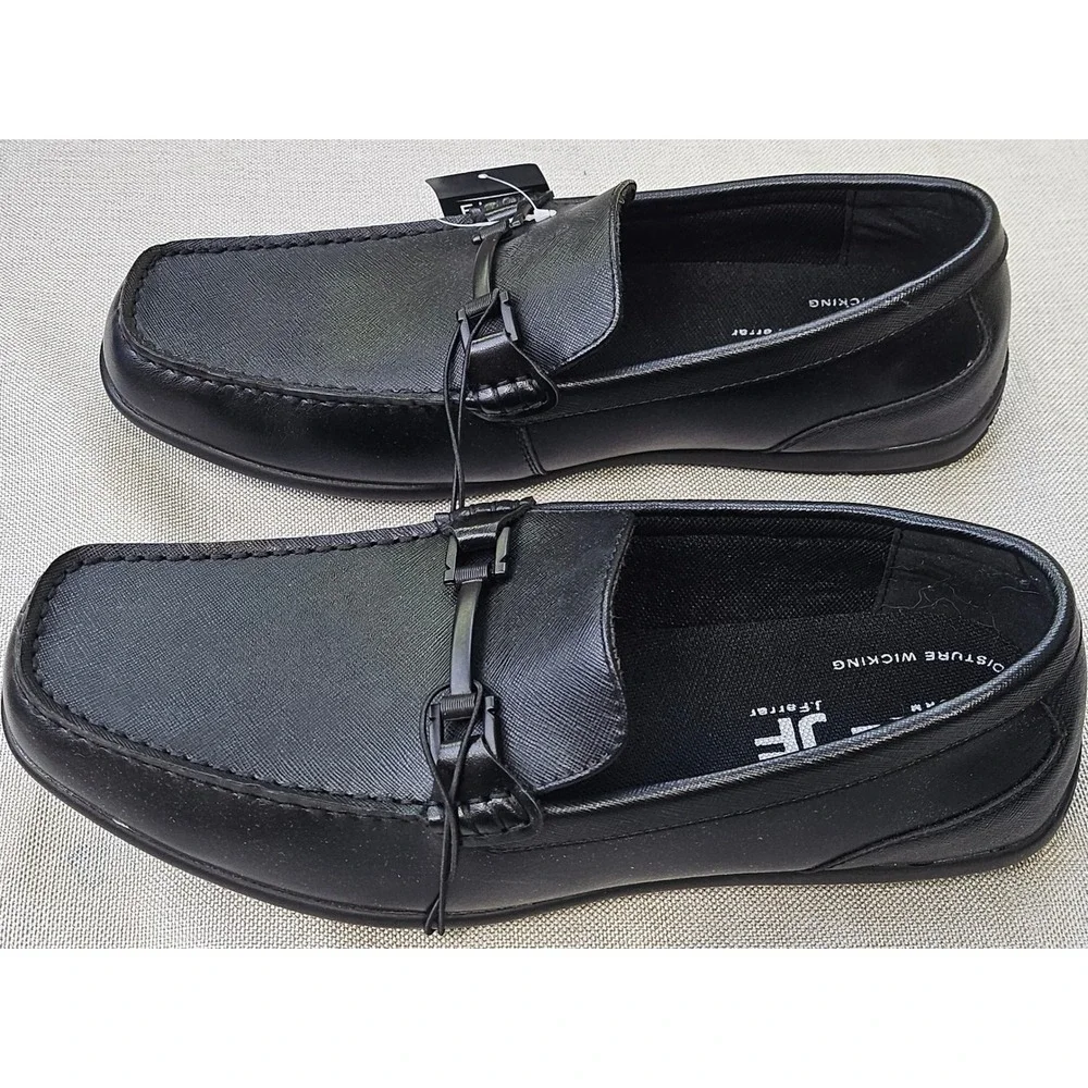 J. Ferrar Balter Loafers Mens 9.5 Black Flex Form Memory Foam Slip On Driver NEW